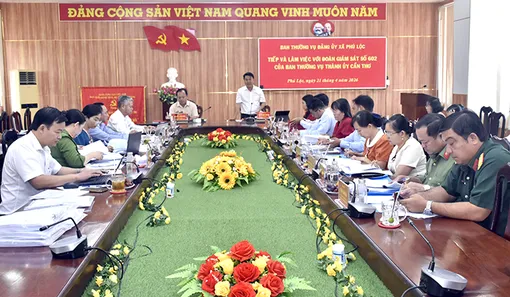 Đoàn Giám sát số 602 làm việc với Ban Thường vụ Đảng ủy xã Phú Lộc