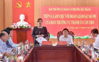 Đoàn Giám sát số 593 của Ban Thường vụ Thành ủy Cần Thơ làm việc tại phường Sóc Trăng