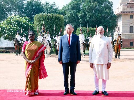 Official welcome ceremony held for top Vietnamese leader in New Delhi