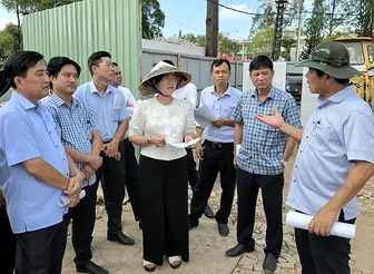 Lãnh đạo thành phố kiểm tra tiến độ công trình Thư viện TP Cần Thơ