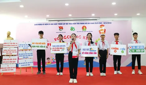 Thiếu nhi Cần Thơ lan tỏa thông điệp về phòng, chống đuối nước