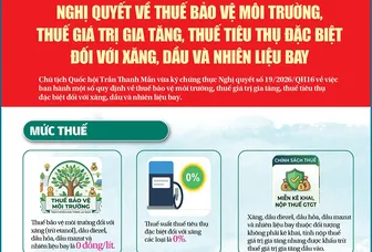 [INFOGRAPHICS] - Nghị quyết về thuế bảo vệ môi trường, thuế giá trị gia tăng, thuế tiêu thụ đặc biệt đối với xăng, dầu và nhiên liệu bay