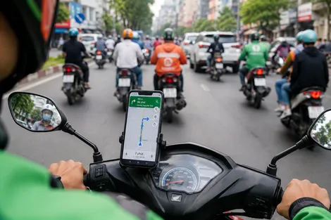 Người Việt ngày càng lệ thuộc bản đồ số khi đi xe máy