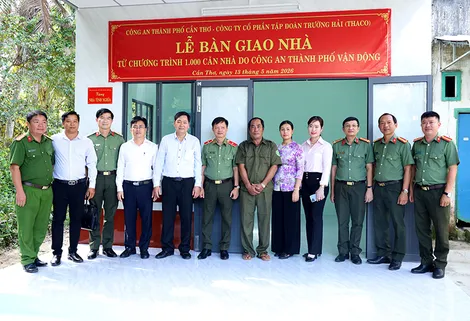 Công an TP Cần Thơ bàn giao nhà trong Chương trình hỗ trợ 1.000 căn nhà