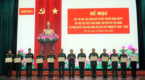 Quân khu 9 bế mạc Hội thi Báo cáo viên giỏi năm 2026