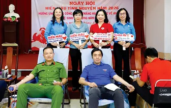 Ngày hội hiến máu tình nguyện trong đoàn viên, người lao động
