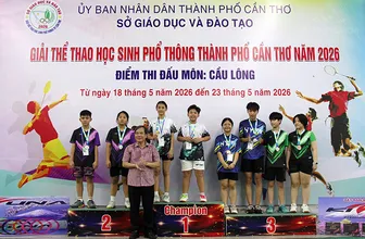 Sôi nổi cuộc tranh tài môn Cầu lông Giải thể thao học sinh phổ thông TP Cần Thơ 2026