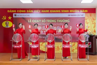 Agribank Chi nhánh Cần Thơ tổ chức quay số trúng thưởng chương trình "Mã đáo phú quý - gửi tiền như ý"