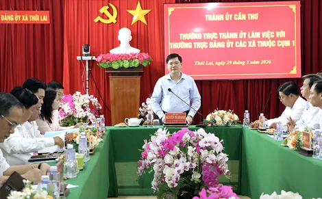 Thường trực Thành ủy làm việc với Thường trực Đảng ủy các xã thuộc Cụm 1