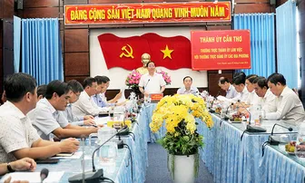 Thường trực Thành ủy làm việc với Thường trực Đảng ủy các xã Vĩnh Thạnh, Vĩnh Trinh, Thạnh Quới và Thạnh An