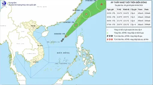 Tin mới nhất về áp thấp nhiệt đới đầu tiên năm 2026 xuất hiện trên biển Đông