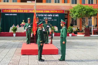 Trung đoàn 932 tổ chức lễ tuyên thệ chiến sĩ mới năm 2026
