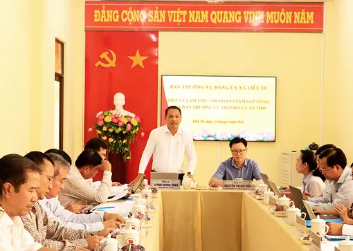 Đoàn giám sát số 661 của Ban Thường vụ thành ủy Cần Thơ giám sát tại xã Liêu Tú