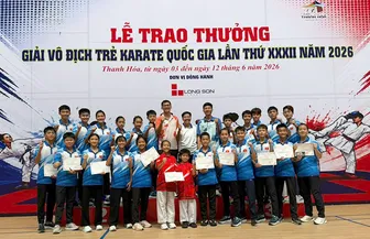 Karate Cần Thơ xếp hạng 5 toàn đoàn tại Giải trẻ quốc gia