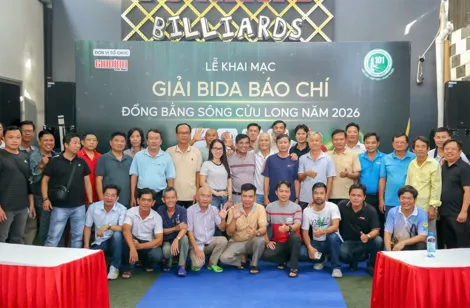 Hơn 40 cơ thủ tham gia Giải Bida Báo chí ĐBSCL năm 2026