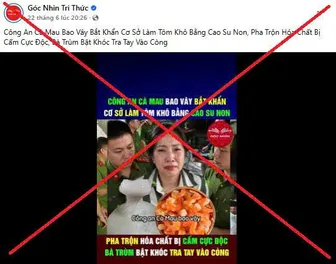 Cà Mau: Bác tin thất thiệt “vây bắt cơ sở sản xuất tôm khô giả” Cà Mau: Bác tin thất thiệt “vây bắt cơ sở sản xuất tôm khô giả”
