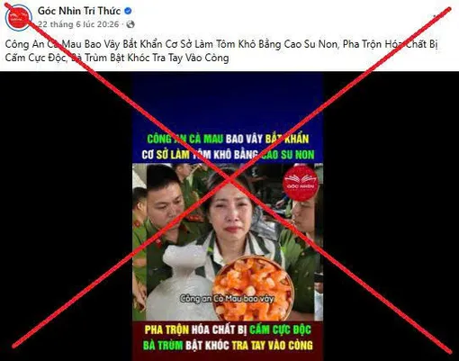 Cà Mau: Bác tin thất thiệt “vây bắt cơ sở sản xuất tôm khô giả”