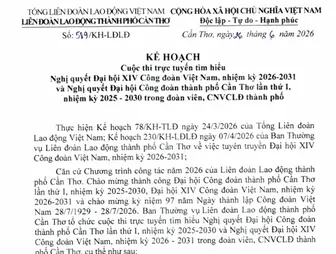 Phát động Cuộc thi trực tuyến tìm hiểu Nghị quyết Đại hội Công đoàn
