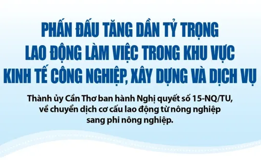 [INFOGRAPHICS] Phấn đấu tăng dần tỷ lệ lao động trong khu vực kinh tế công nghiệp, xây dựng và dịch vụ