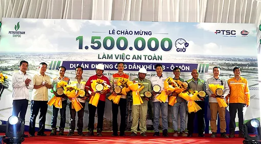 Dự án Đường ống dẫn khí Lô B - Ô Môn đạt cột mốc 1,5 triệu giờ làm việc an toàn