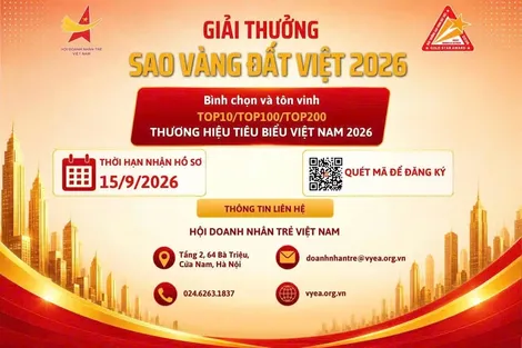 Giải thưởng "Sao Vàng đất Việt" 2026 bổ sung nhiều tiêu chí mới