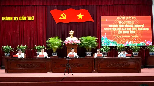Lãnh đạo các cấp TP Cần Thơ thảo luận kết quả thực hiện 10 nghị quyết chiến lược của Trung ương