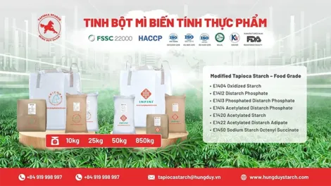 Hùng Duy Starch và hành trình đưa tinh bột mì biến tính Việt Nam vươn ra quốc tế