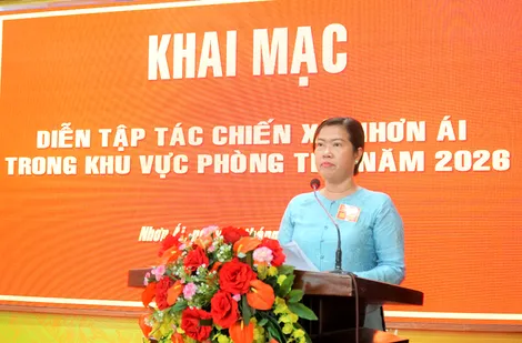 Diễn tập tác chiến xã Nhơn Ái trong khu vực phòng thủ năm 2026