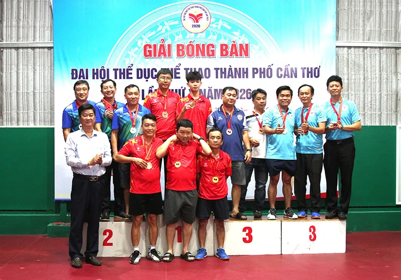 Bế mạc môn Bóng bàn Đại hội Thể dục thể thao TP Cần Thơ lần thứ X năm 2026