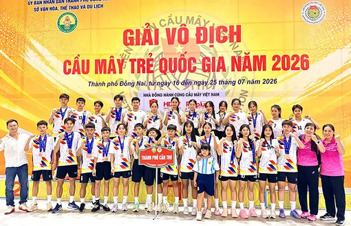 Cần Thơ giành 9 huy chương Giải vô địch Cầu mây trẻ quốc gia