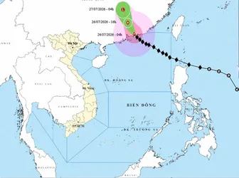 Thời tiết ngày 26/7: Bão số 2 vào đất liền Trung Quốc, Nam Bộ có nơi mưa trên 100mm