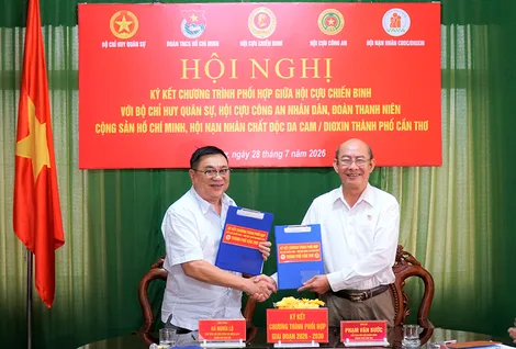 Hội Cựu chiến binh TP Cần Thơ ký kết chương trình phối hợp với các ngành, đoàn thể