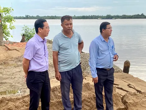 Hơn 7 tháng, 4 vụ sạt lở bờ sông, ảnh hưởng nhiều nhà dân ở xã Đại Ngãi