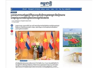 Báo chí Campuchia đưa tin đậm nét về chuyến thăm Việt Nam của Chủ tịch Quốc hội Khuon Sudary