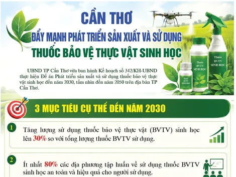 [INFOGRAPHICS] Cần Thơ đẩy mạnh phát triển sản xuất và sử dụng thuốc bảo vệ thực vật sinh học