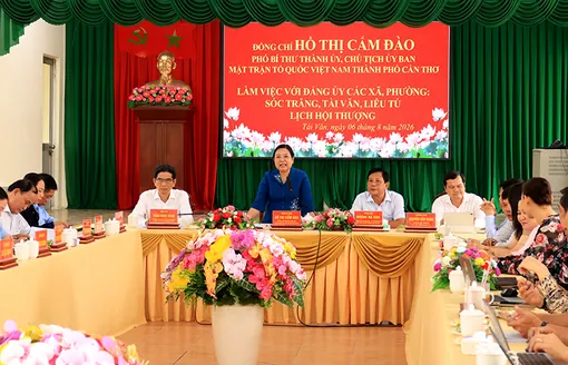 Phó Bí thư Thành ủy Hồ Thị Cẩm Đào làm việc với các xã Tài Văn, Liêu Tú, Lịch Hội Thượng và phường Sóc Trăng