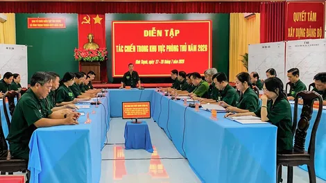 Lực lượng vũ trang xã Vĩnh Thạnh thực hiện tốt công tác huấn luyện, diễn tập