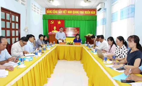 Đoàn giám sát của Ban Tuyên giáo và Dân vận Thành ủy làm việc tại xã Mỹ Hương