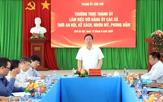 Ông Trần Văn Huyến, Phó Bí thư Thành ủy Cần Thơ làm việc các xã Thới An Hội, Kế Sách, Nhơn Mỹ và Phong Nẫm