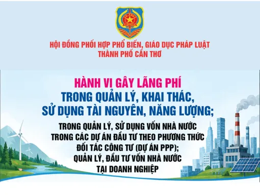 [INFOGRAPHICS] Hành vi gây lãng phí trong quản lý, khai thác, sử dụng tài nguyên, năng lượng; trong quản lý, sử dụng vốn nhà nước trong các dự án đầu tư theo phương thức đối tác công tư (dự án PPP); quản lý, đầu tư vốn nhà nước tại doanh nghiệp
