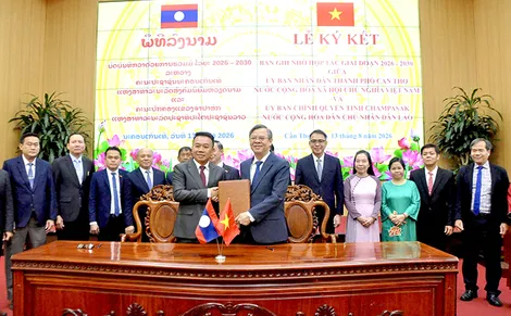 Thành phố Cần Thơ và tỉnh Champasak tăng cường hợp tác giai đoạn 2026-2030