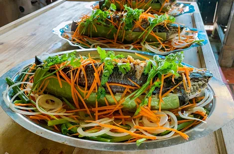 Ngọt thanh cá lóc hấp bầu