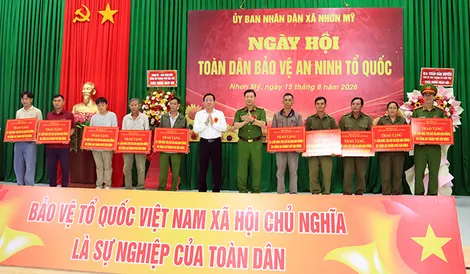 Xã Nhơn Mỹ, rộn ràng Ngày hội Toàn dân bảo vệ an ninh Tổ quốc
