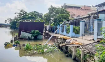 Công bố tình huống khẩn cấp về thiên tai, nguy cơ sạt lở nguy hiểm bờ sông Ô Môn