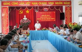 Lãnh đạo thành phố làm việc với Thường trực Đảng ủy các xã Vĩnh Trinh, Vĩnh Thạnh, Thạnh Quới, Thạnh An