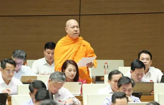 Thượng tọa Lý Minh Đức, đại biểu Quốc hội đơn vị TP Cần Thơ, góp ý Nghị quyết của Chính phủ về nội dung, cơ chế, chính sách thực hiện Chương trình mục tiêu quốc gia giai đoạn 2026-2035