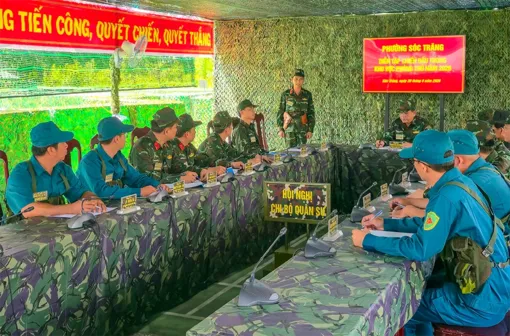 Phường Sóc Trăng tổ chức diễn tập chiến đấu trong khu vực phòng thủ năm 2026