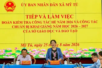 Kiểm tra công tác chuẩn bị khai giảng năm học mới tại xã Mỹ Tú
