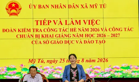 Kiểm tra công tác chuẩn bị khai giảng năm học mới tại xã Mỹ Tú