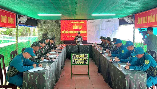 Xã Lịch Hội Thượng diễn tập chiến đấu trong khu vực phòng thủ năm 2026